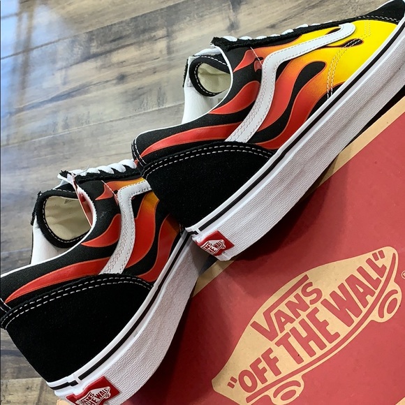 VANS men’s OLD SKOOL FLAME black/black true white - Picture 12 of 16